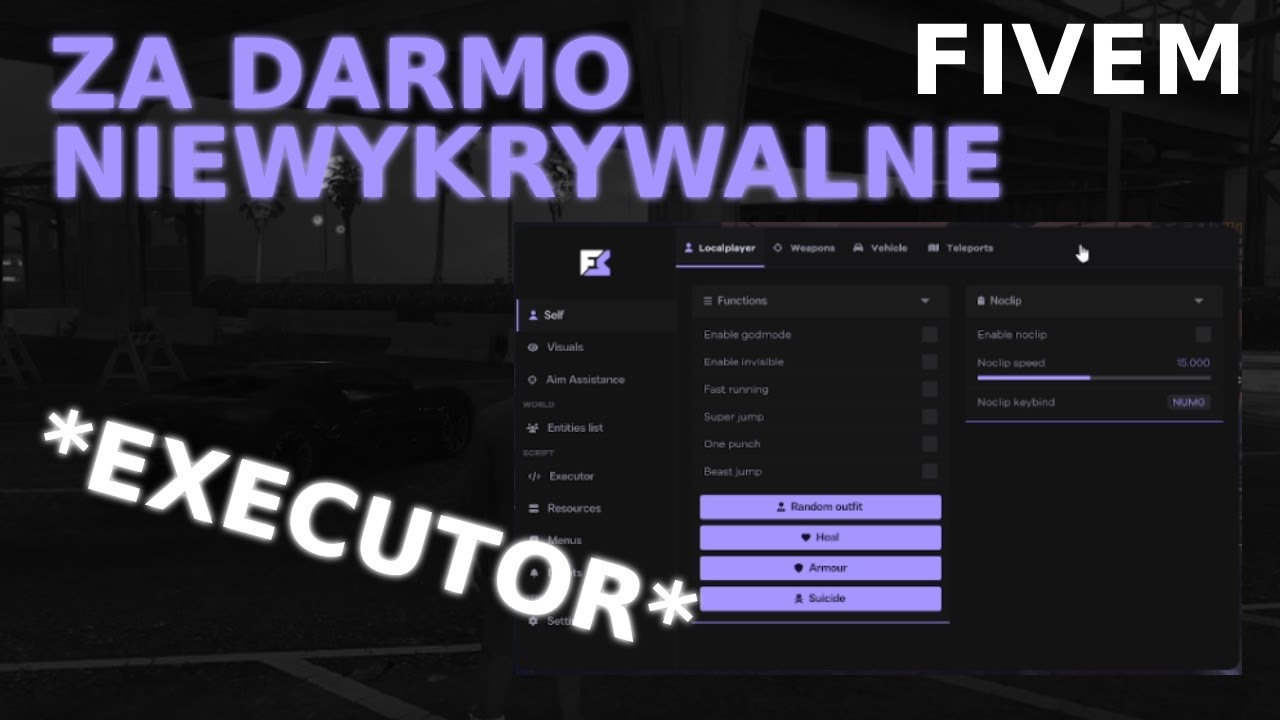 NIEWYKRYWALNY CHEAT DO FIVEM Z EXECUTOREM! [MOZNA RESPIC PIENIADZE]