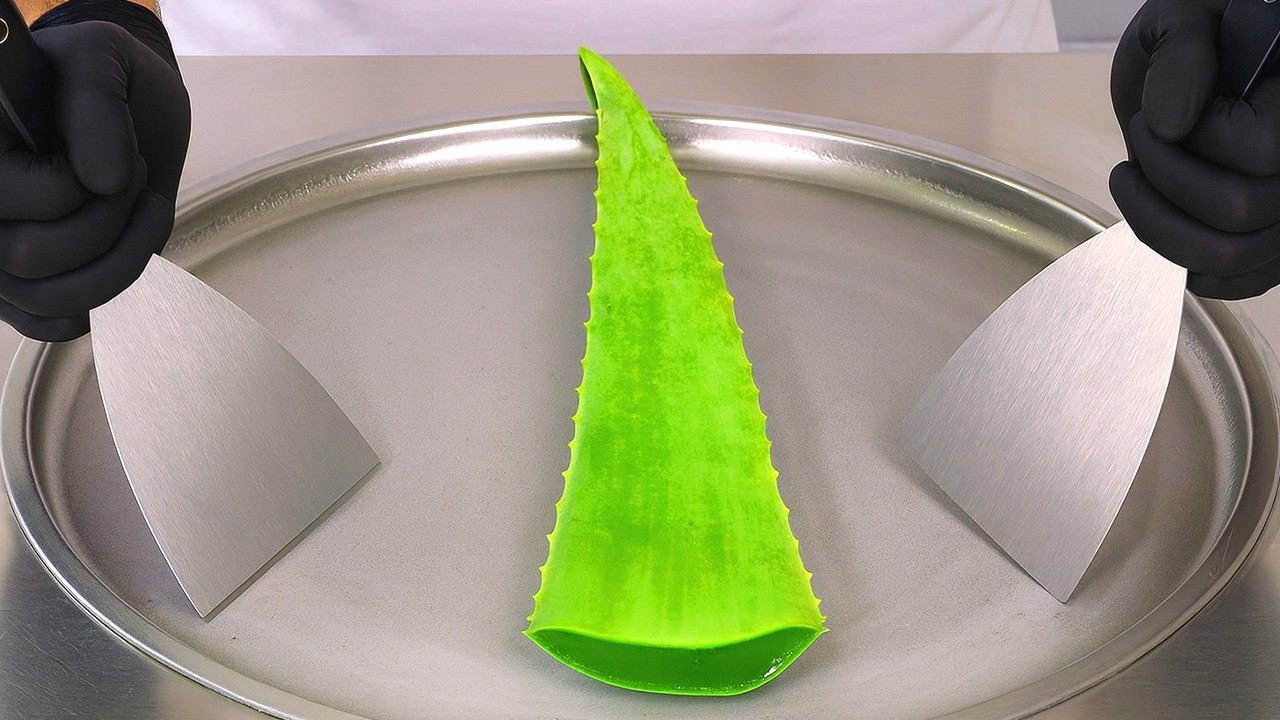 Aloe Vera — Ice Cream Rolls | Satisfying Visual ASMR