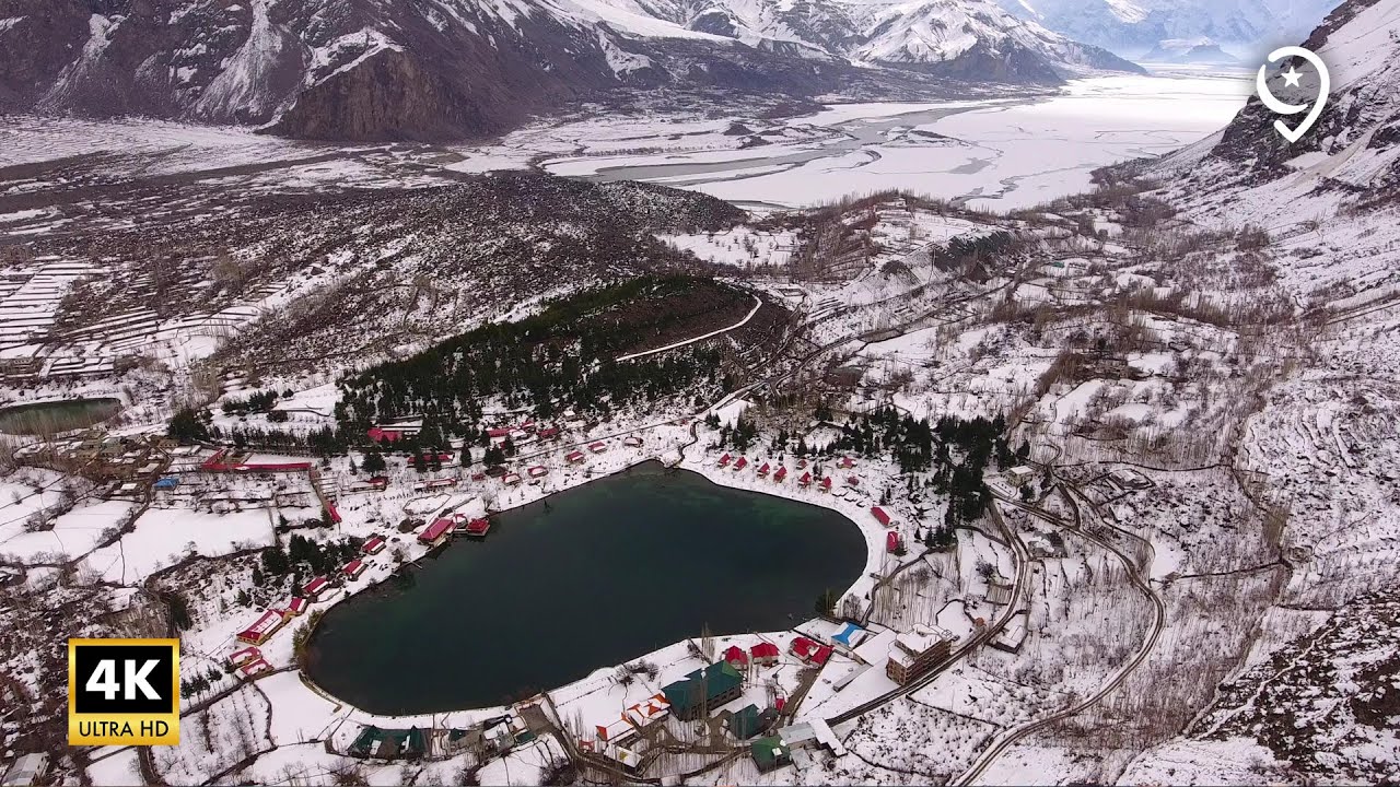 4K Winter in Skardu Pakistan | Scenic Relaxation Film with Ambient Winter Music