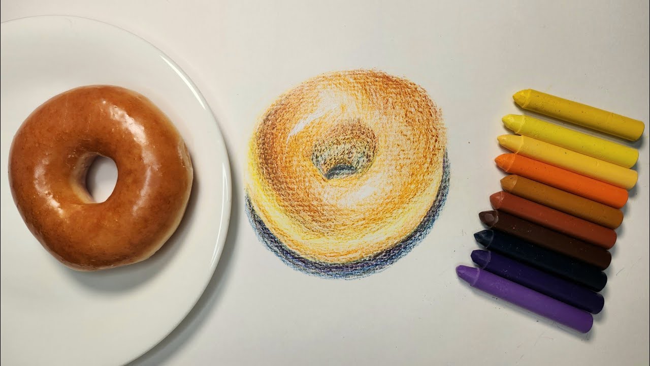 [Speed Paint] ​I drew a Donut with Crayons and got hungry... 🤤🍩