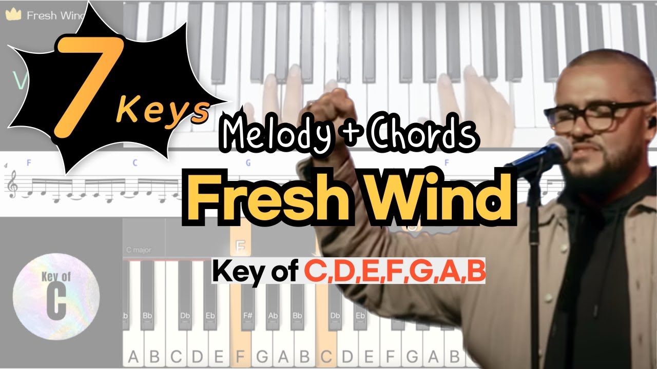 Fresh wind -HillsongㅣKey of C, D ,E, F, G, A, BㅣPiano coverㅣWorship Piano Tutorials