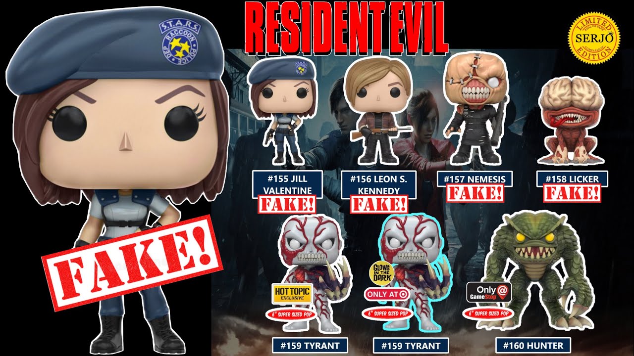 Comparisons of all fakes by Funko POP! Resident Evil!