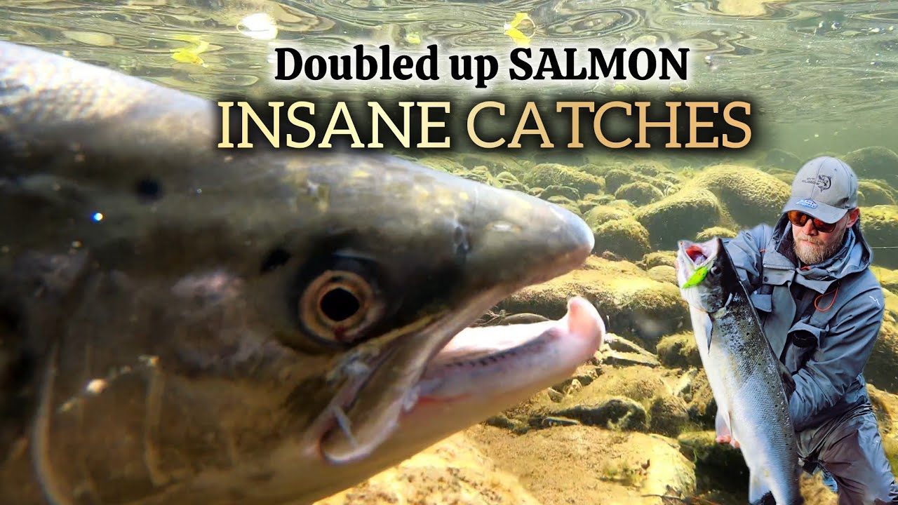 INSANE Fishing -Summer Salmon Fishing - Doubled Up!