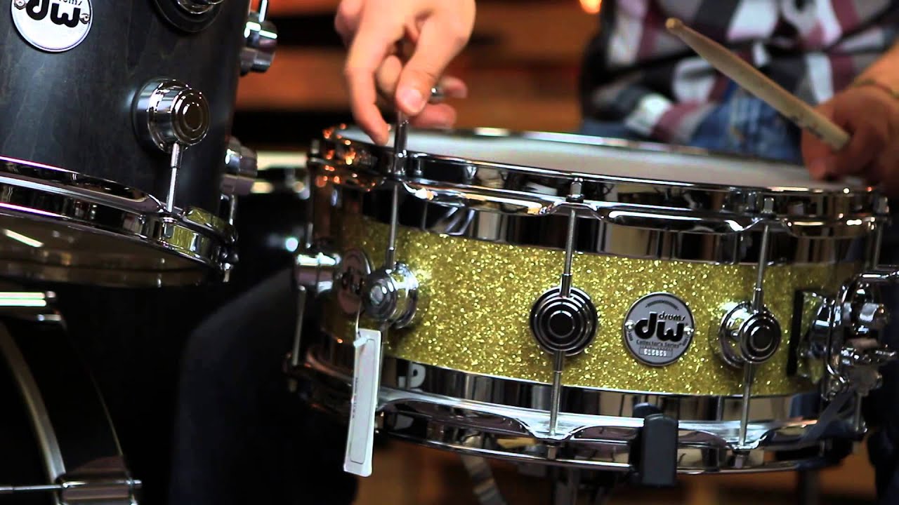 DW Edge Snare Broken Glass Gold