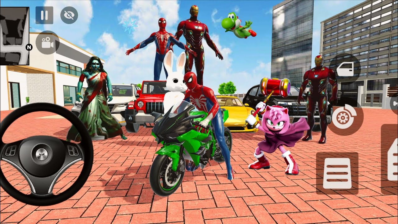 🥰 Superheros Ride On 🦚 Spiderman Mc Queen Car 🌟 Police Modified Car Showroom 3D Game 🎉 Tung Tung 🥳 