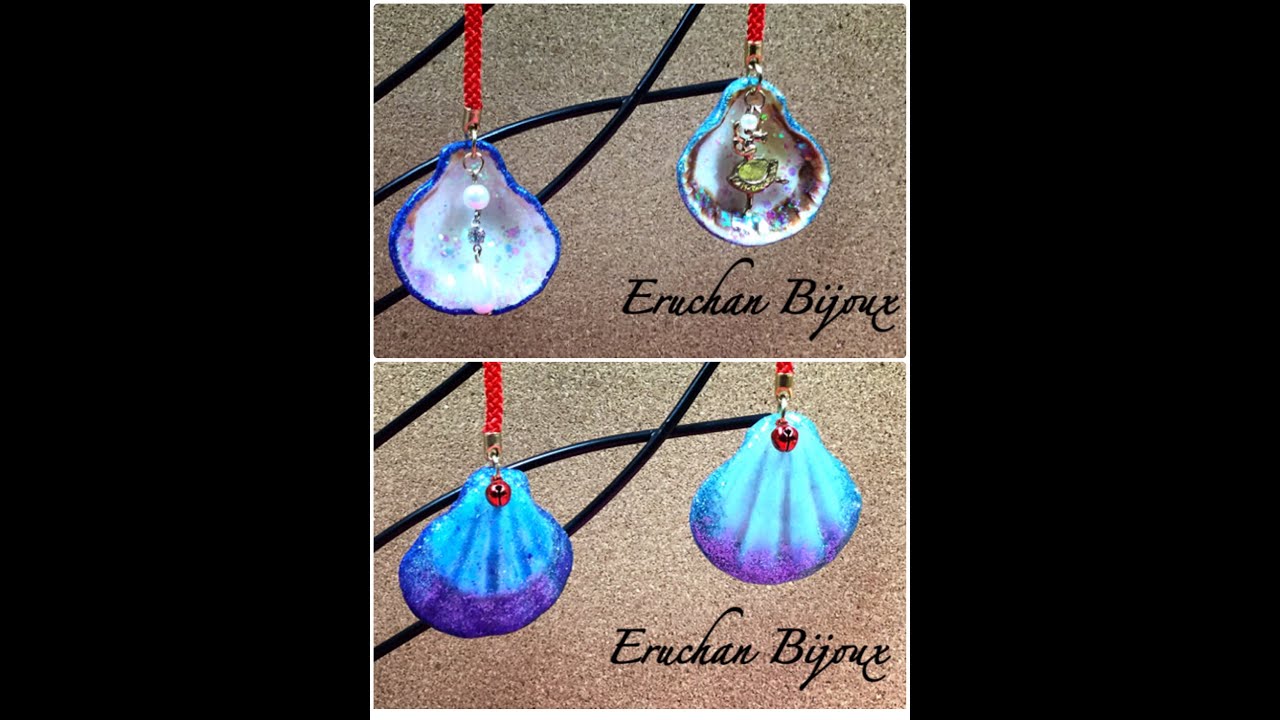 Crea un accesorio con conchas marinas,resina uv y glitter.Tutorial DIY