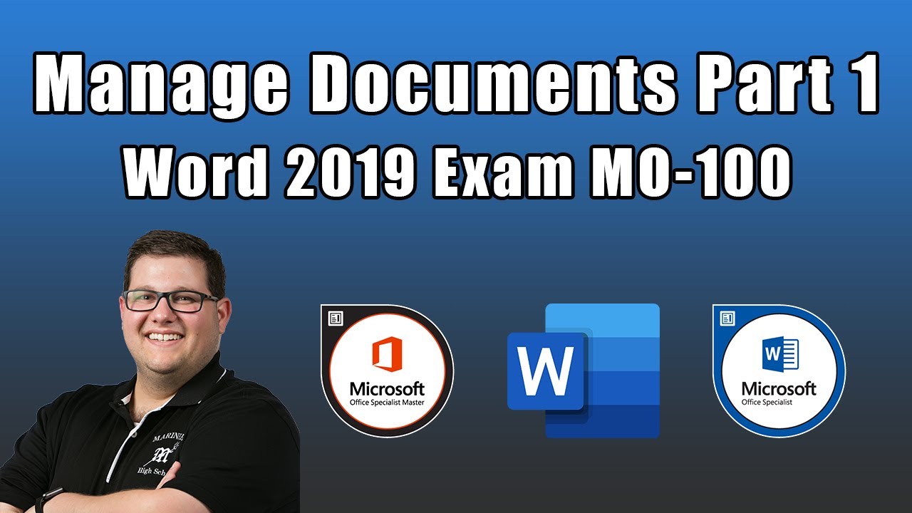 Экзамен Word 2019 MO-100 — Управление документами, часть 1