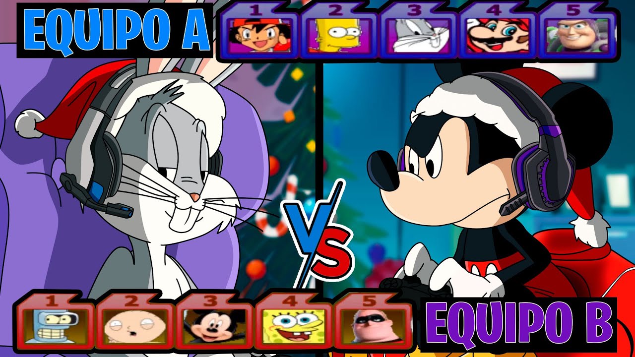 CROSSOVER RANDOM 2🎄MARIO BROS, BART SIMPSON, BOB ESPONJA, MICKEY, BUGS, STEWIE ETC | FactyKilian