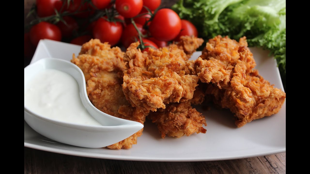 STRIPSY Z KURCZAKA W PANIERCE Z PŁATKÓW KUKURYDZIANYCH #chicken #kfc