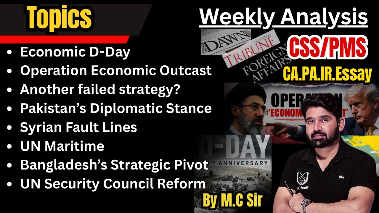 CSS/PMS Weekly Current Affairs Analysis | Operation Economic Outcast & Syrian Fault Lines