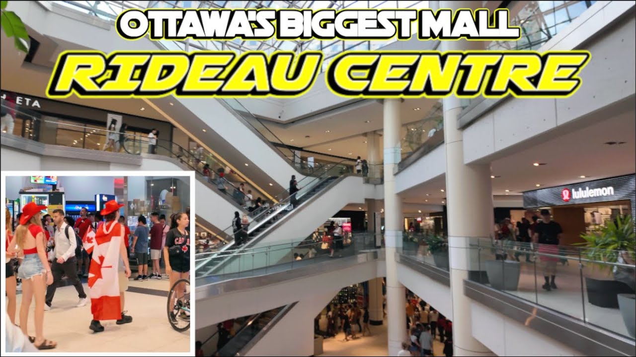 A Crowded Capital: Walking Around The Rideau Centre Shopping Mall In Downtown Ottawa On Canada Day