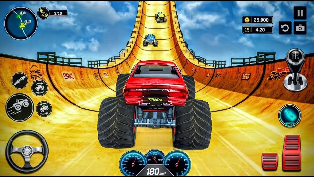 🚨Monster Truck Mega Ramb Impossible Driver 4×4🎮Crazy Ultimate Car Stunts-Android Gameplay💥
