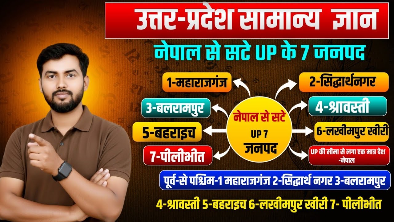 उत्तर प्रदेश सामान्य अध्ययन नेपाल से सटे उत्तर प्रदेश के 7 महत्वपूर्ण जनपद 