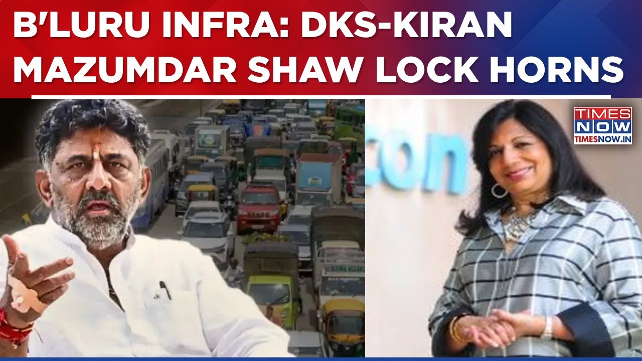 DK Shivakumar and Kiran Mazumdar-Shaw Lock Horns Over Karnataka Infrastructure | Watch