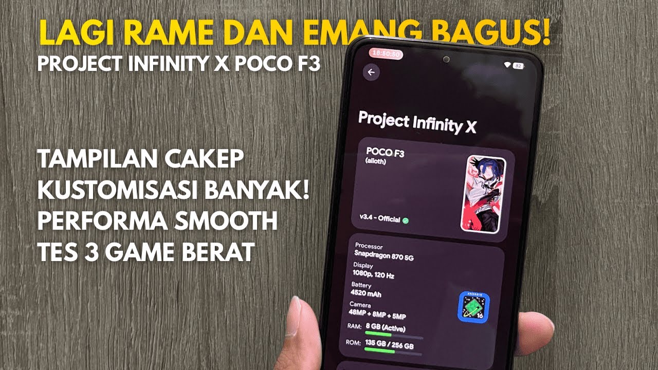 REVIEW LENGKAP CUSROM ROM POCO F3! PROJECT INFINITY X 3.4 ANDROID 16 - PALING MANTEP DAH