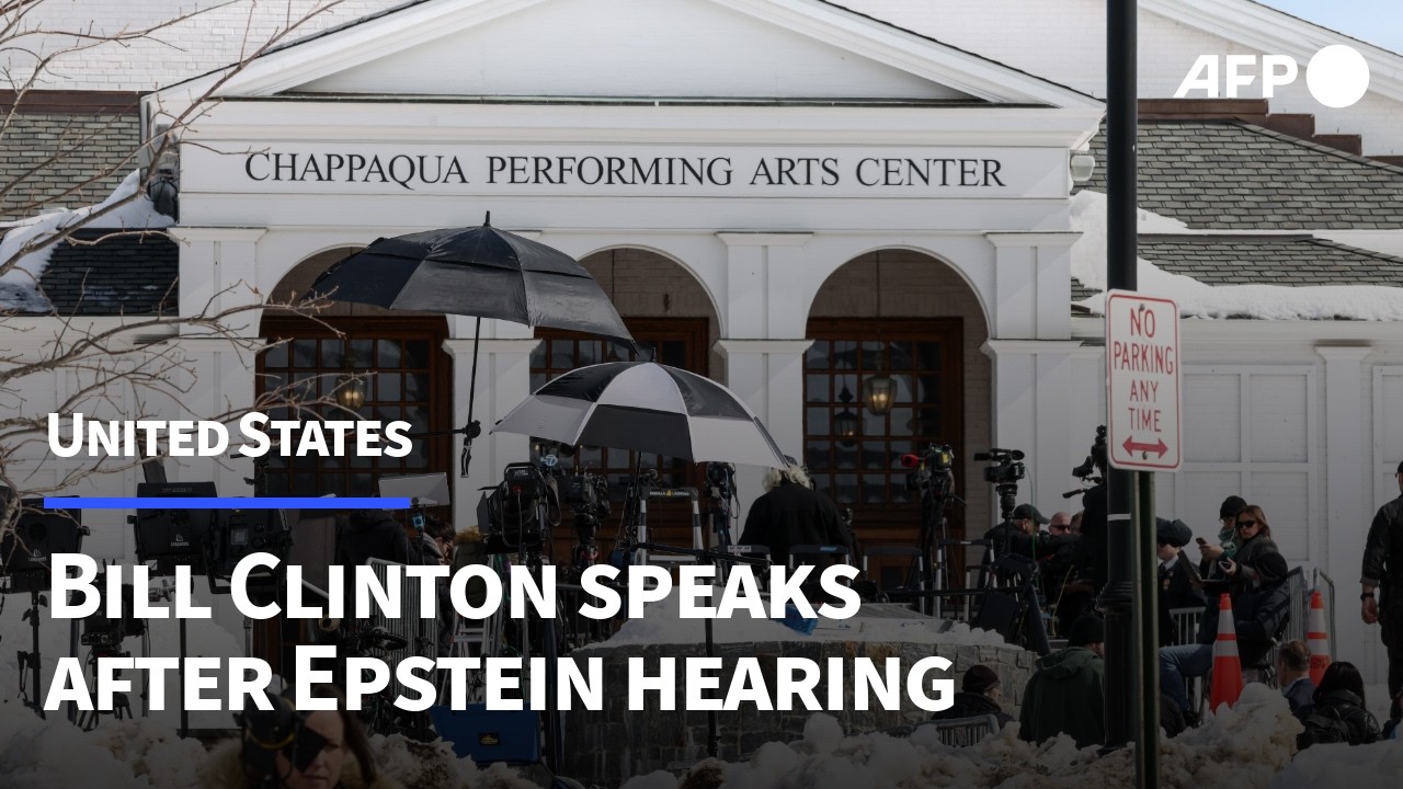 🔴 LIVE: Stakeout as Bill Clinton gives testimony on Epstein files | AFP