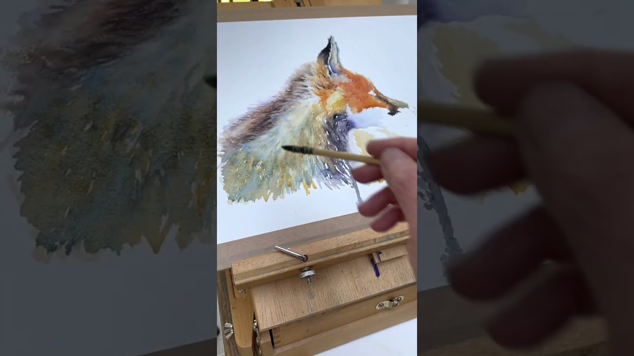 Loose Watercolour Fox demonstration