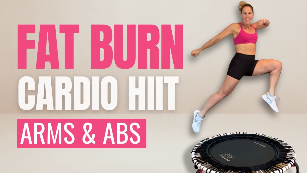 40 MIN Rebounder Fat Burn Cardio HIIT with Arms and Abs