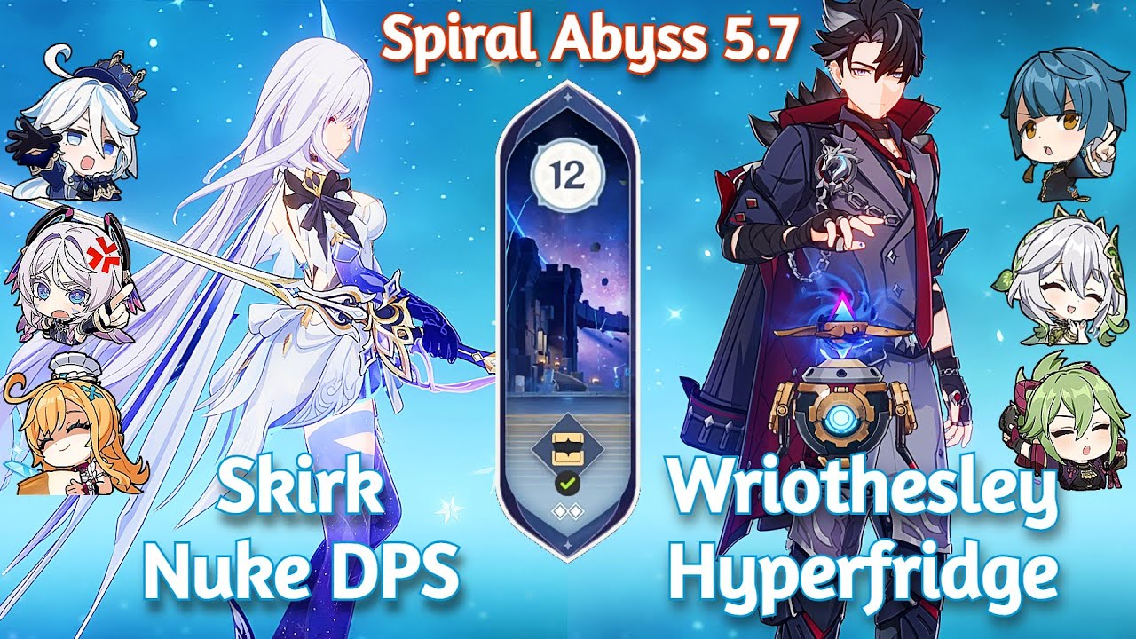 C0 Skirk Nuke DPS x C1 Wriothesley Hyperfridge - NEW Spiral Abyss 5.7 | Genshin Impact