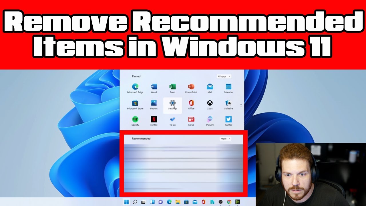 how to remove recommended items in windows 11