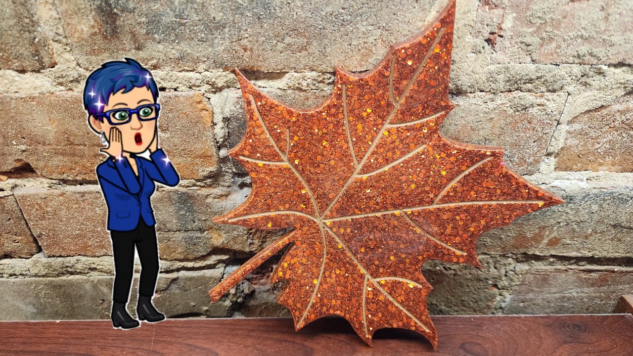 Day 2 of Autumn Week.  Making a resin copper maple leaf dish with some glitter of course lol . 