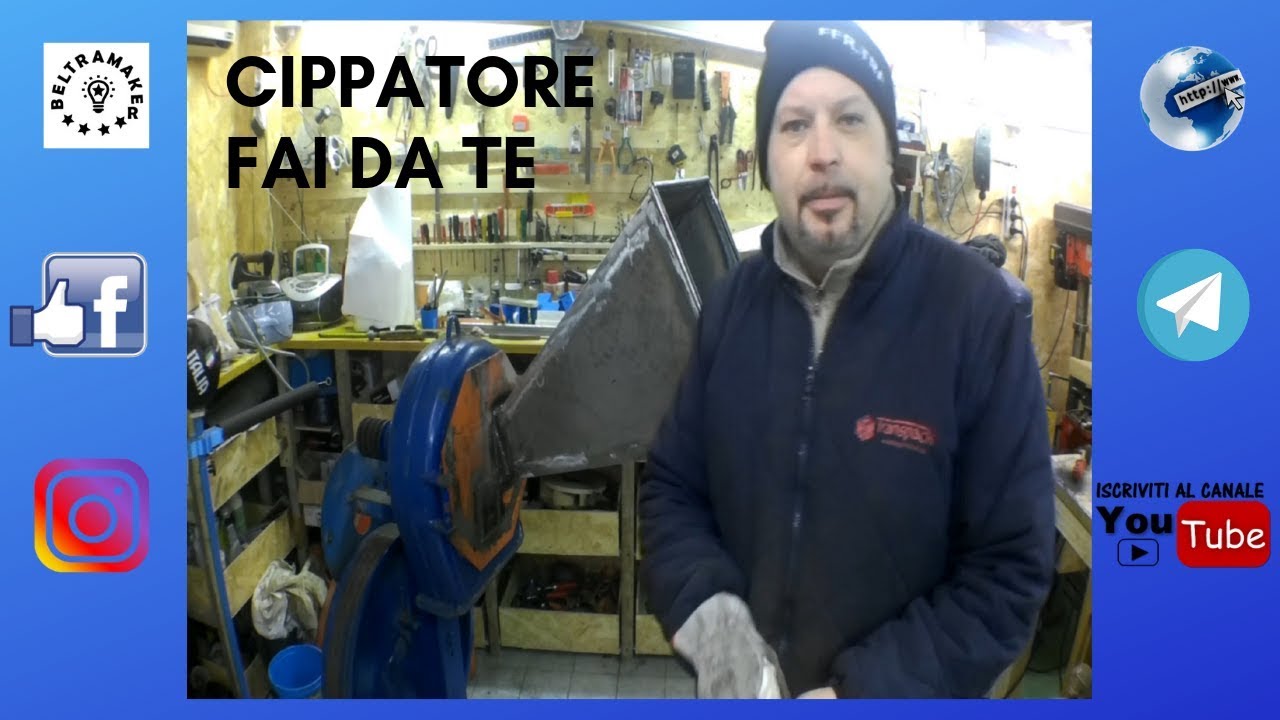 cippatore , biotrituratore, fai da te con un vecchio molino da cereali