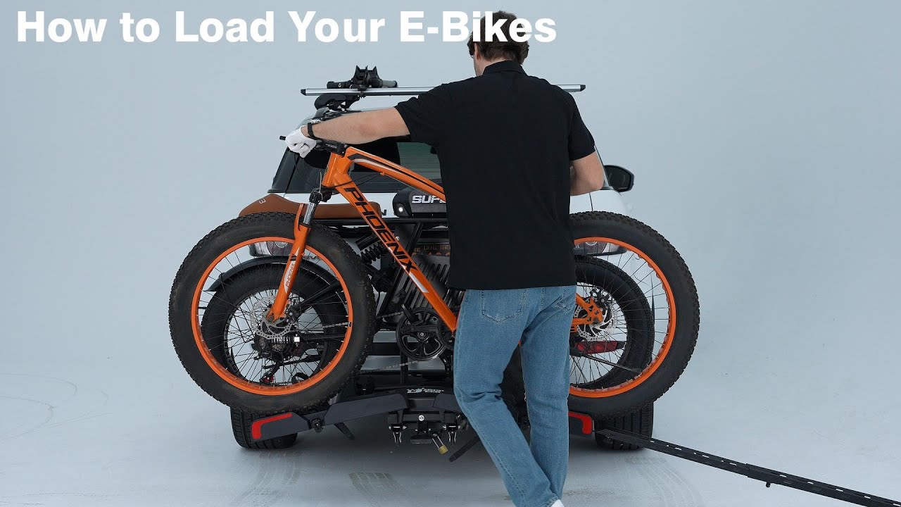 4-Loading/Unloading Guide for Eco Pro Hitch E-Bike Rack with Ramp