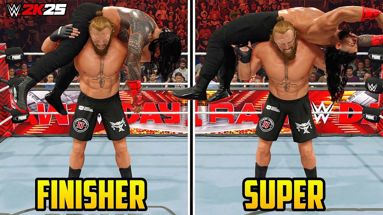 50 приемов, которые можно использовать в качестве суперфинишинга в WWE 2K25