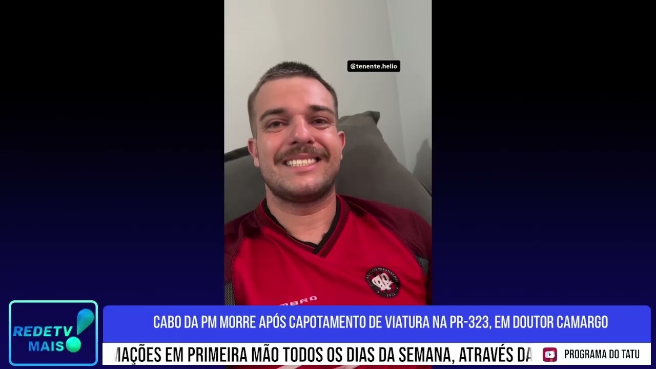 Cabo da PM morre após capotamento de viatura na PR-323, em Doutor Camargo