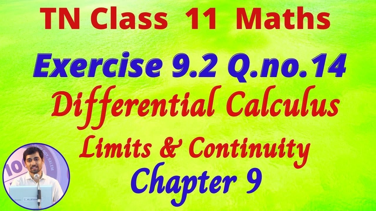 TN Class 11 Maths Limits and Continuity Exercise 9.2 Q.No.14 Differential Claculus