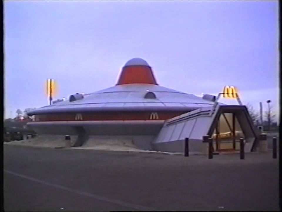 Flying Saucer McDonalds at Alconbury on the old A604 near Huntingdon. 1993