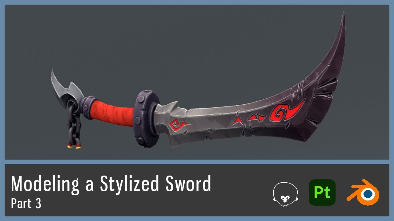 Modeling a stylized sword in Blender - Full process (Part 3)