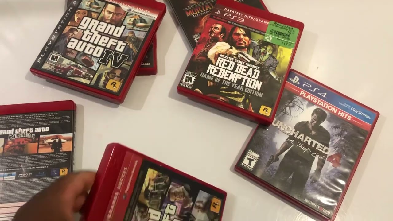 Red video game cases