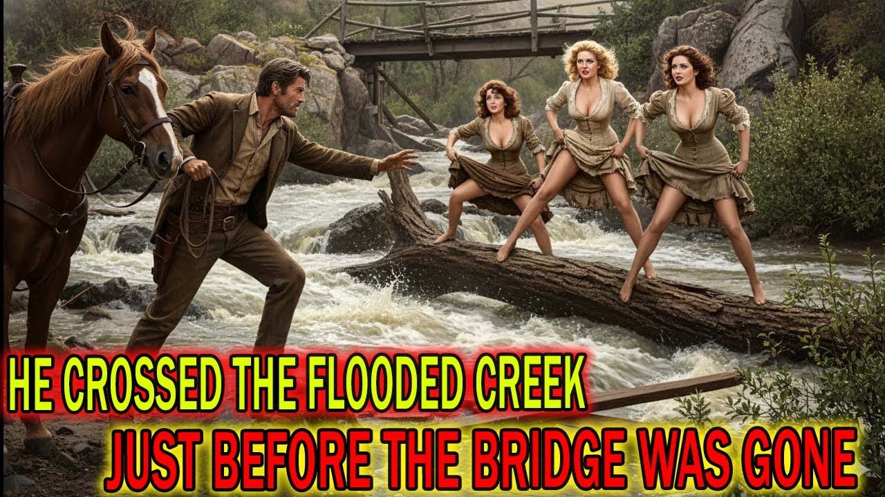 The Cowboy Crossed The Flooded Creek To Reach The Trapped Women Before The Bridge Was Gone Forever