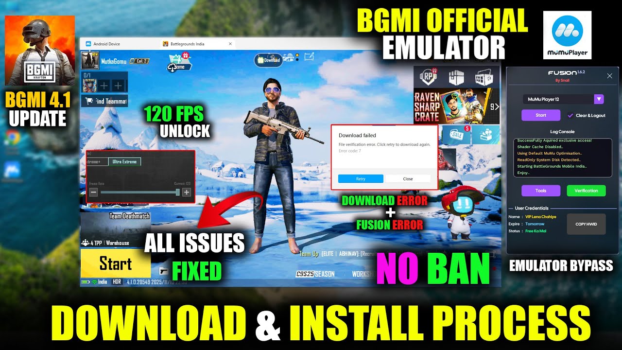 How to Play BGMI on Mumu Emulator Without Any Ban | 120 FPS Unlock | Download & Fusion Error Fixed