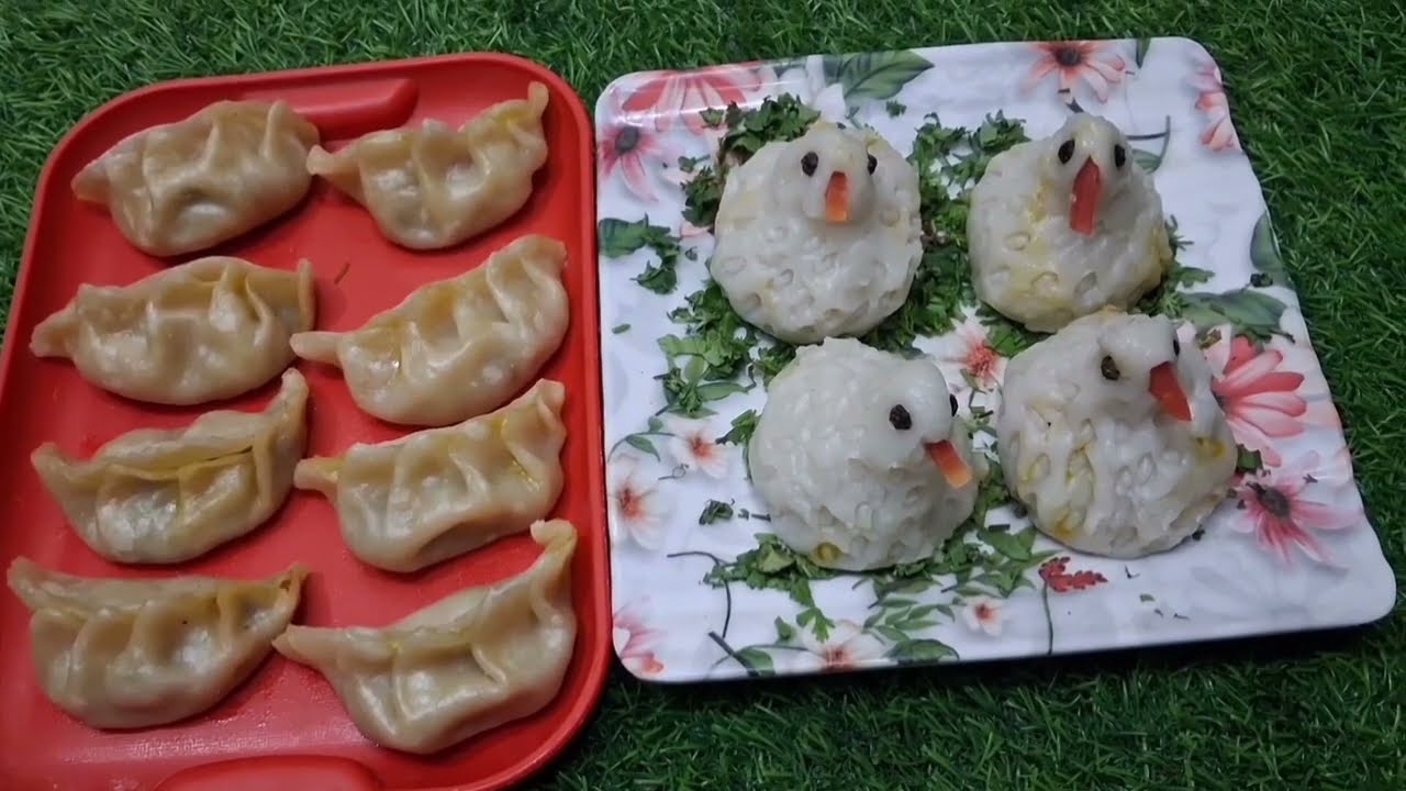 दो तरह के मोमोज | चावल के आटे के मोमोज और मैदे के स्टीम्ड मोमोज रेसिपी Two types  Momo Recipe 