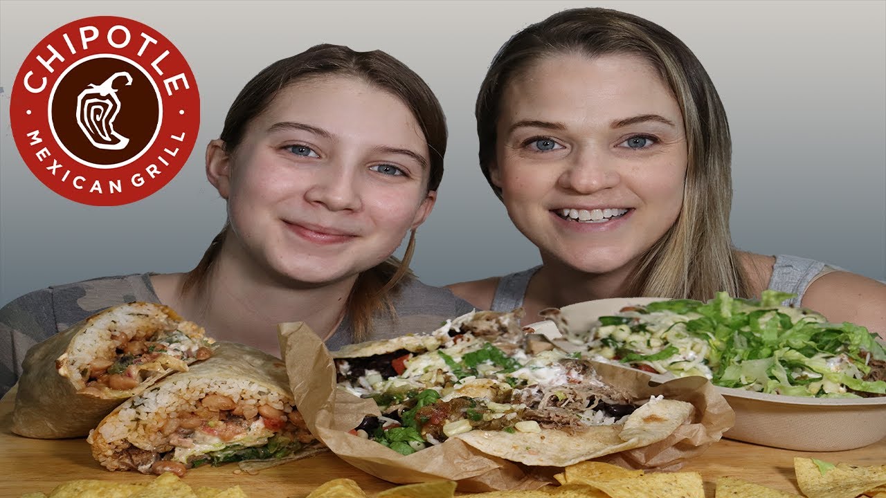 CHIPOTLE STEAK & CARNITAS BOWL & BURRITO - CARNITAS TACOS - TACO TUESDAY MUKBANG ASMR