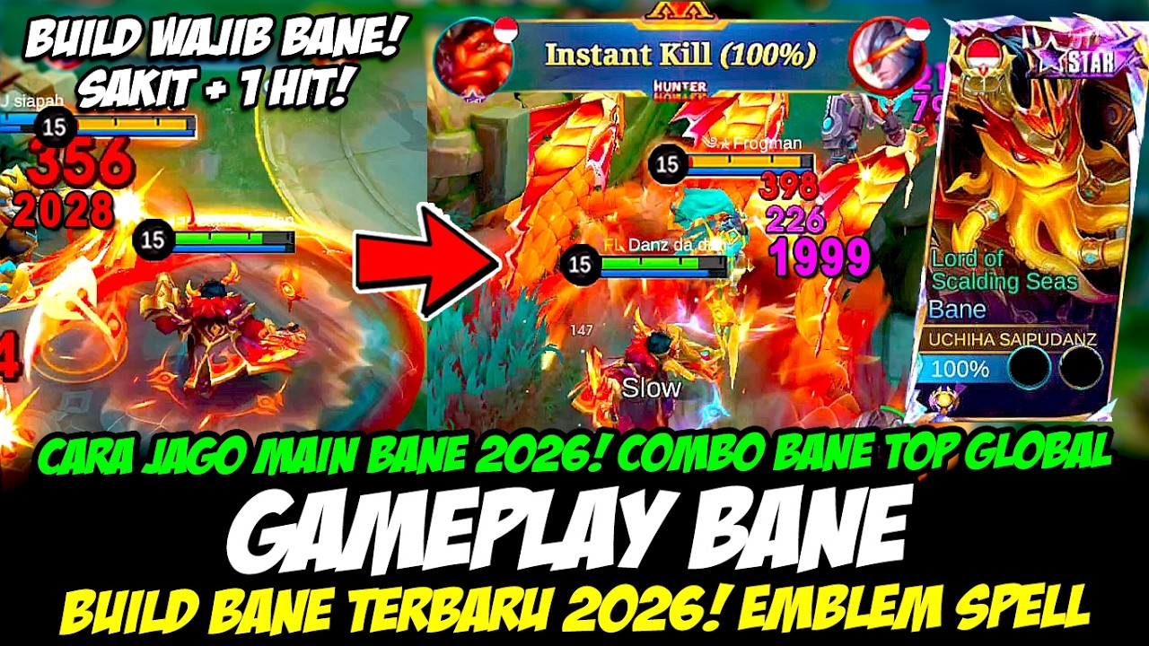 CARA JAGO MAIN BANE 2026❗TIPS BANE SAKIT + 1 HIT DI LANE❗BUILD BANE TERSAKIT 2026❗TUTOR BANE TERBARU