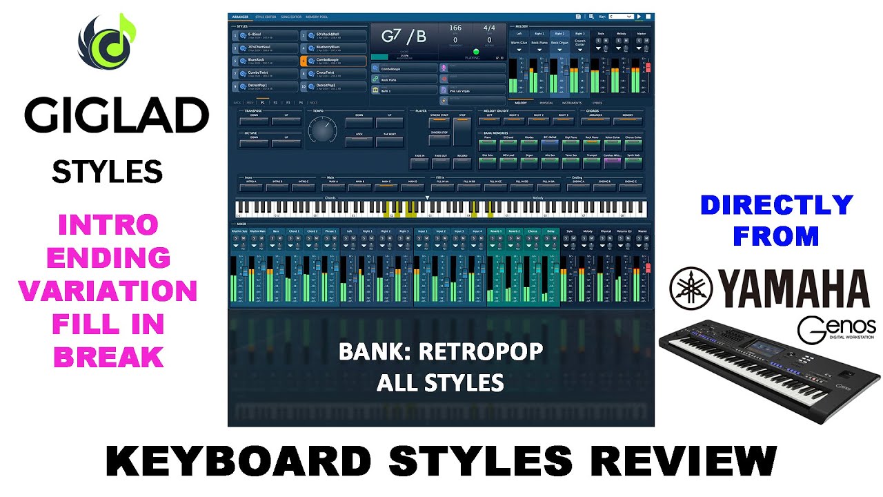 GIGLAD STYLE from YAMAHA GENOS - RETROPOP - ALL STYLES