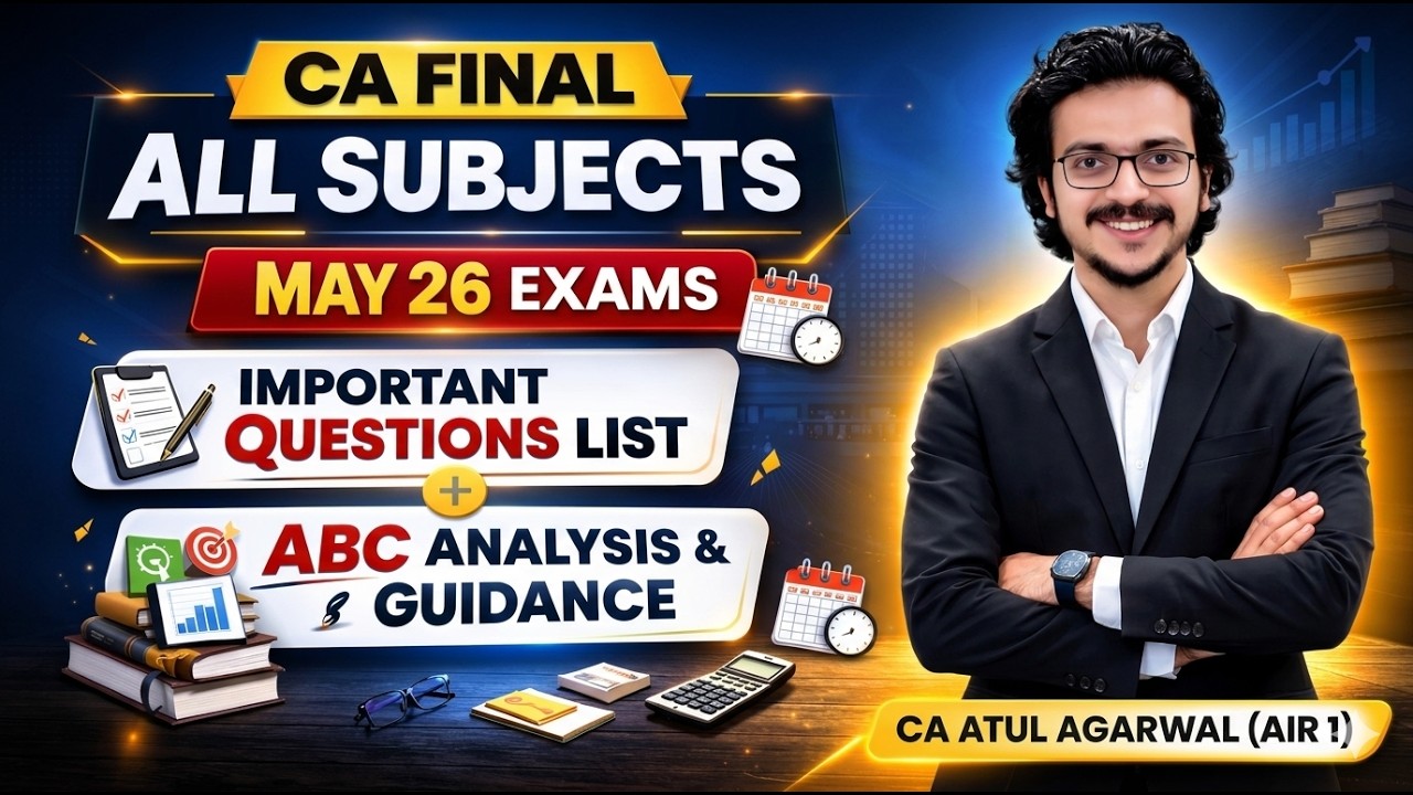 CA Final ABC Analysis & Important Questions for May 26 | FR, AFM, AUDIT, DT, IDT, IBS | ATUL AGARWAL