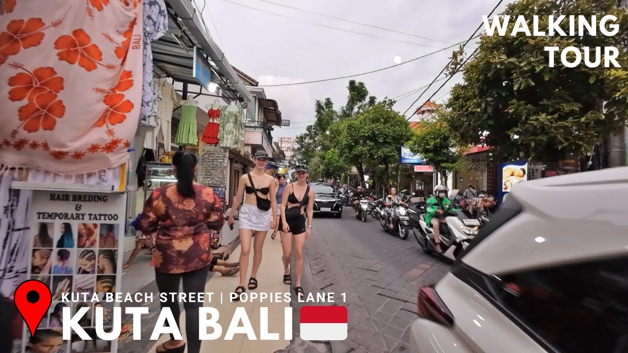 Bali Walking Update | Late Afternoon Walk At Kuta Beach Street & Poppies Lane 1 KUTA Bali Today