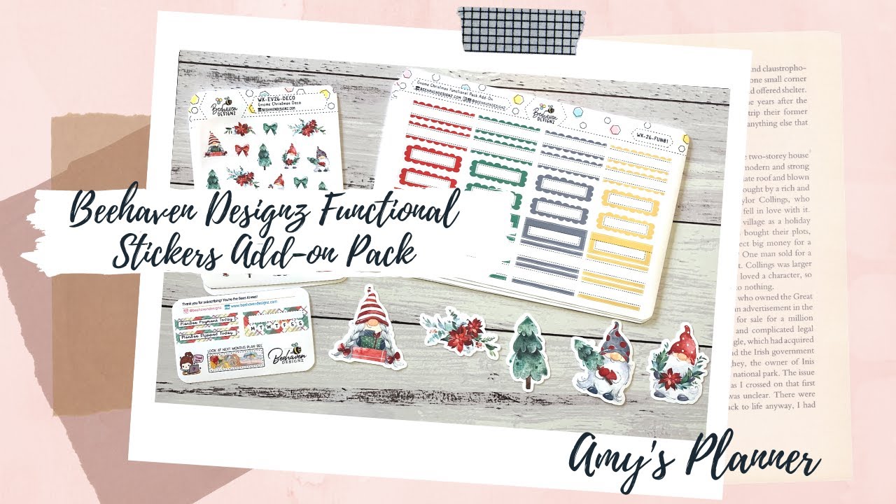 Gnome Christmas Functional Add-on Pack // Planner Sticker Haul // Beehaven Designz