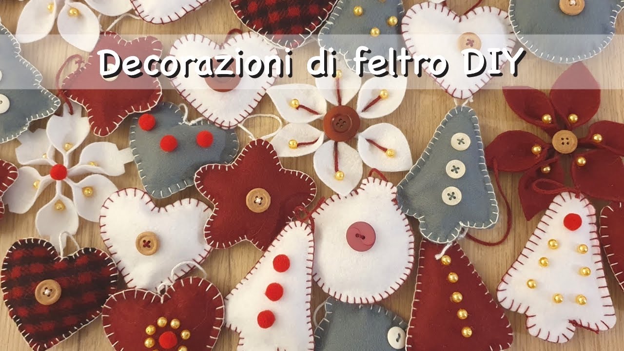 Decorazioni natalizie in feltro DIY fai da te. SUB