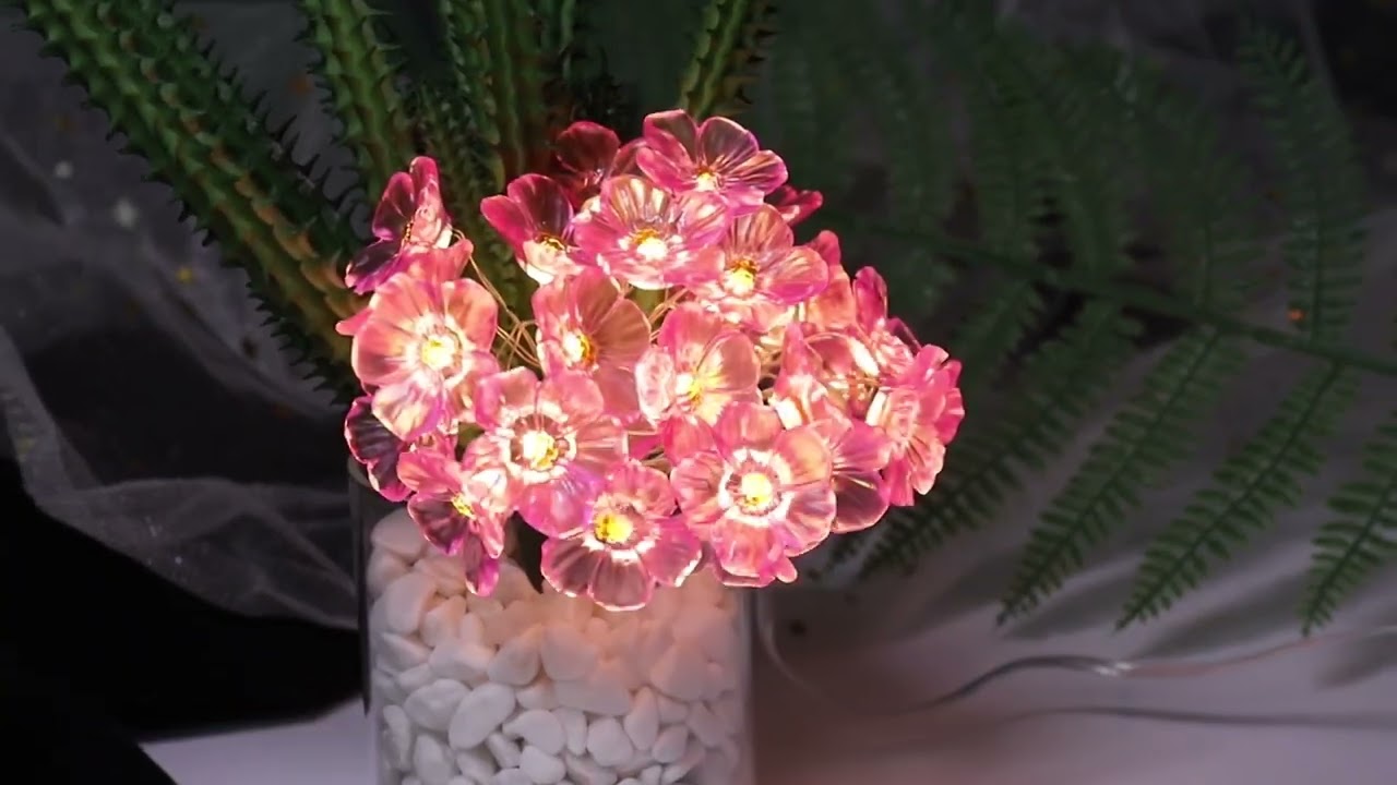 Pink Fairy Lights Battery Operated|Cherry Blossom Decorations|Cherry Light|GFLAI