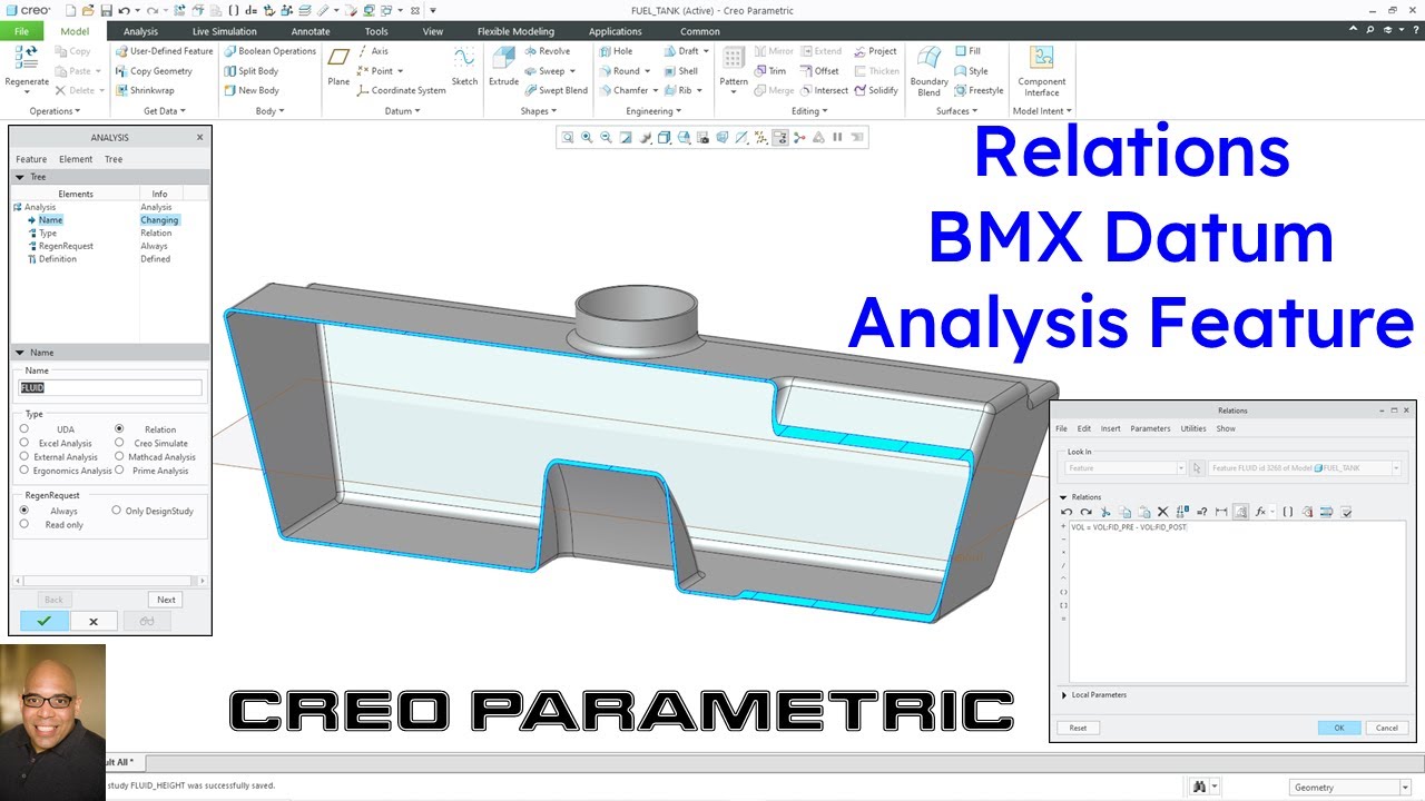 Creo Parametric - Behavioral Modeling Extension (BMX) Relations Datum Analysis Feature