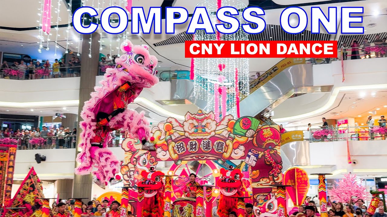 High Pole Lion Dance at Sengkang Compass | Singapore Chinese New Year Lion Dance🦁🧧🇸🇬