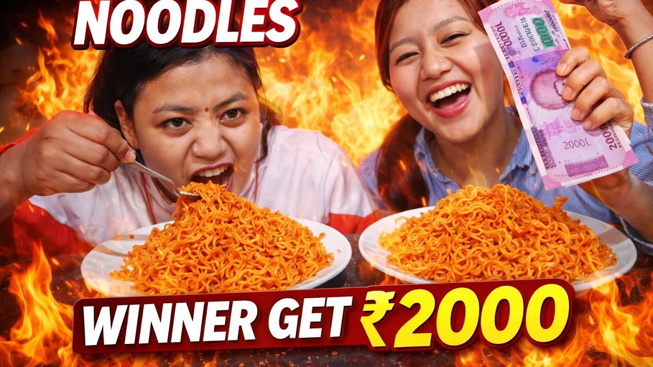 Spicy current noodles challenge  2000 rupees . 🔥🔥🔥