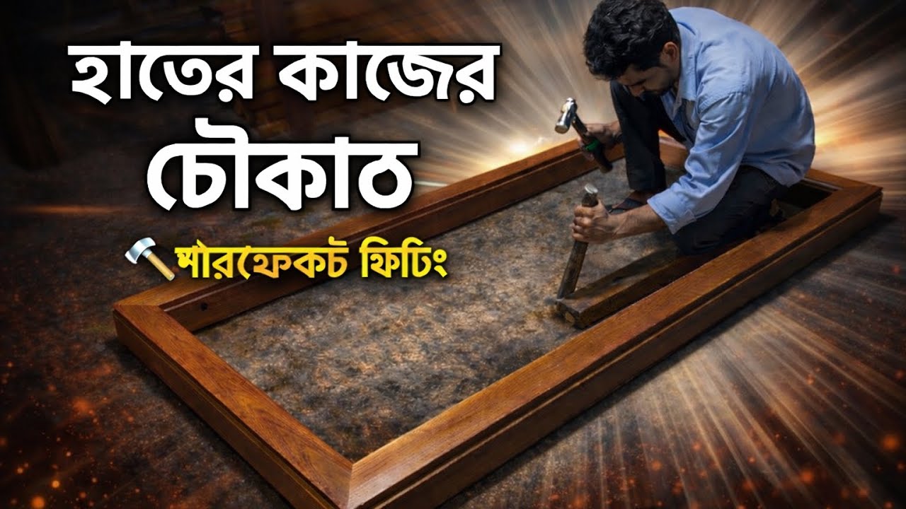 হাতের কাজের চৌকাঠ🔨 পারফেক্ট ফিটিং📌#vairalvideo #wood #furnituredesign 