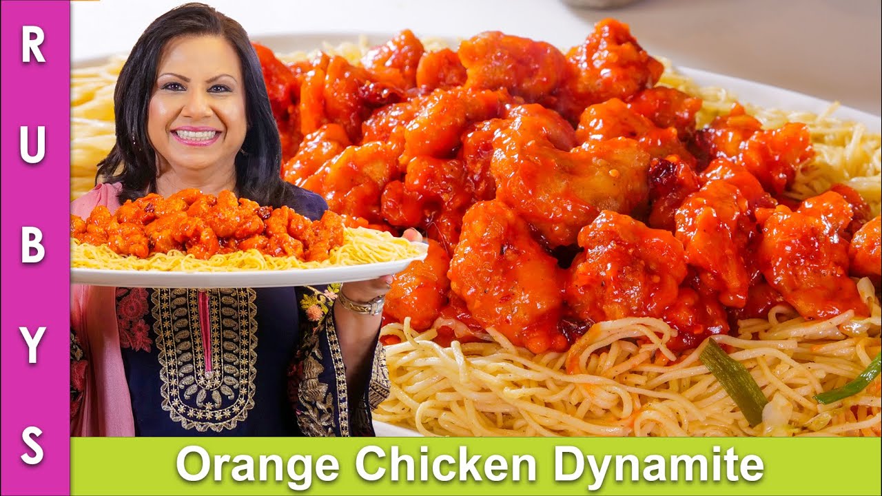 Orange Chicken Dynamite with Noodles Recipe in Urdu Hindi - RKK