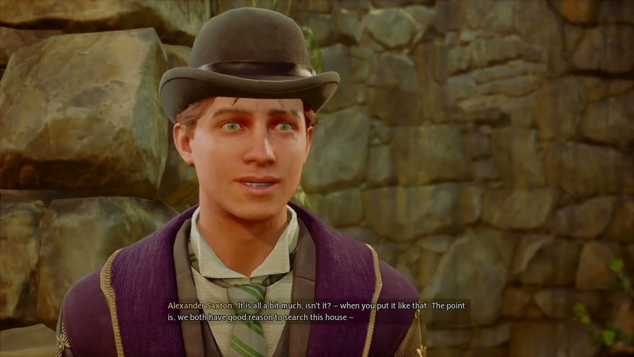 Hogwarts Legacy PS4 - Sabastian looks for answers on the magic that cursed Anne.